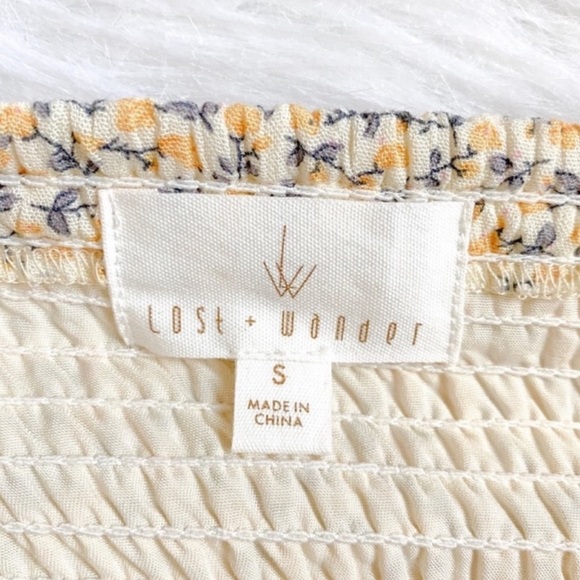 LOST + WANDER Sweet Floral Print Top YELLOW SMALL - Picture 3 of 5
